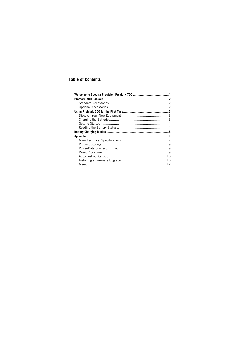 Spectra Precision ProMark 700 User Guide User Manual | Page 3 / 18