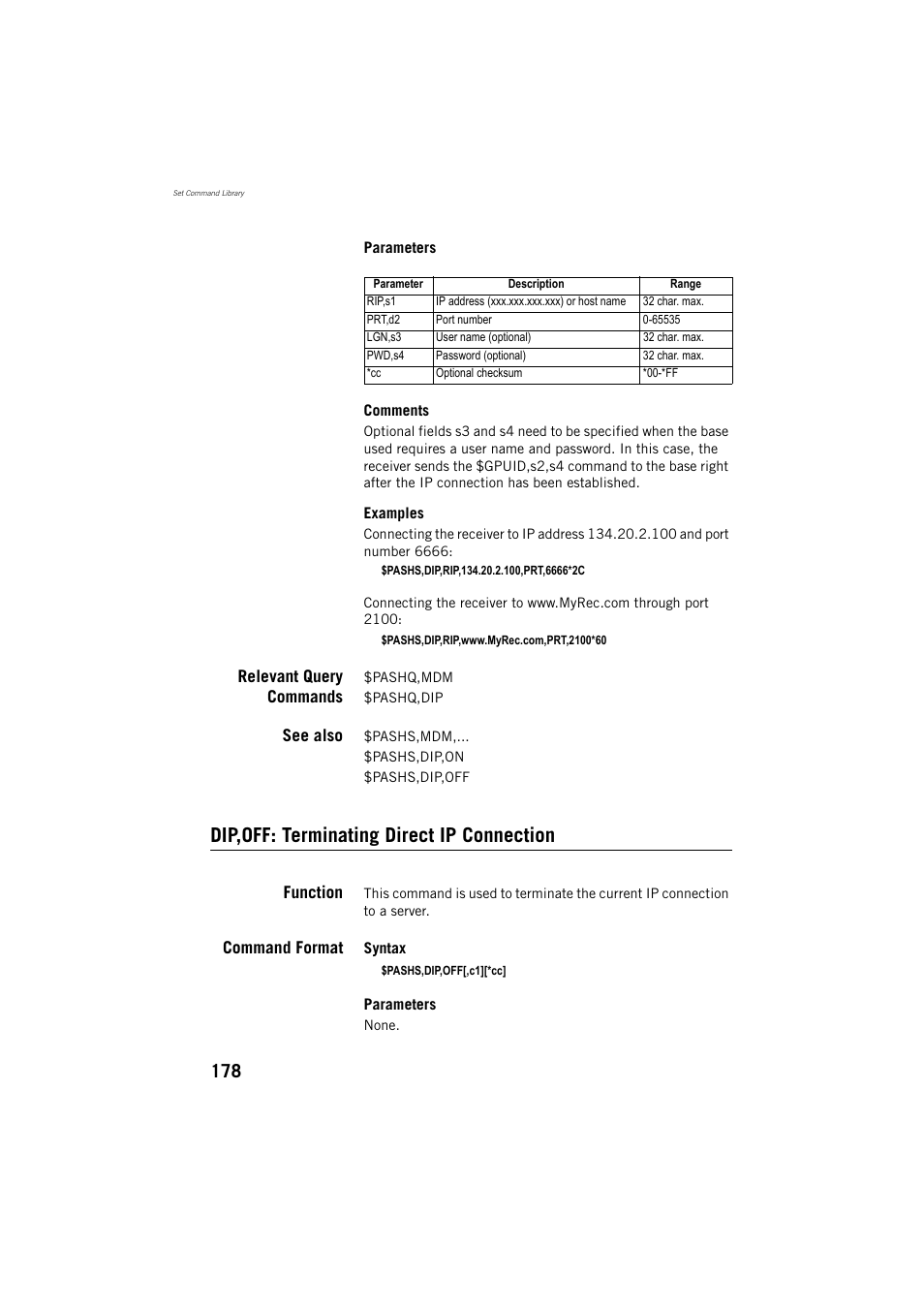 Dip,off: terminating direct ip connection | Spectra Precision ProMark 800 Reference Manual User Manual | Page 190 / 428