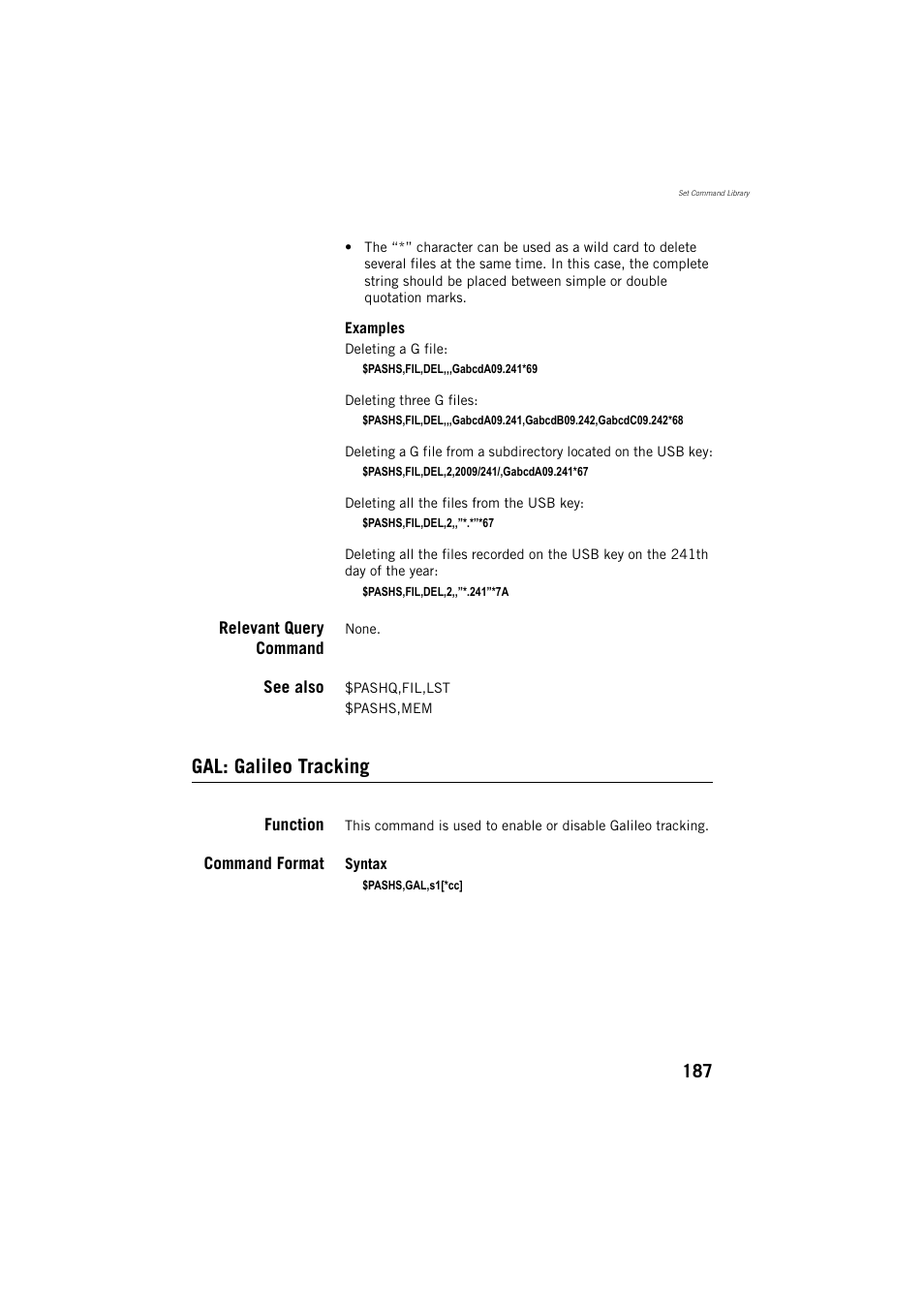 Gal: galileo tracking | Spectra Precision ProMark 800 Reference Manual User Manual | Page 199 / 428