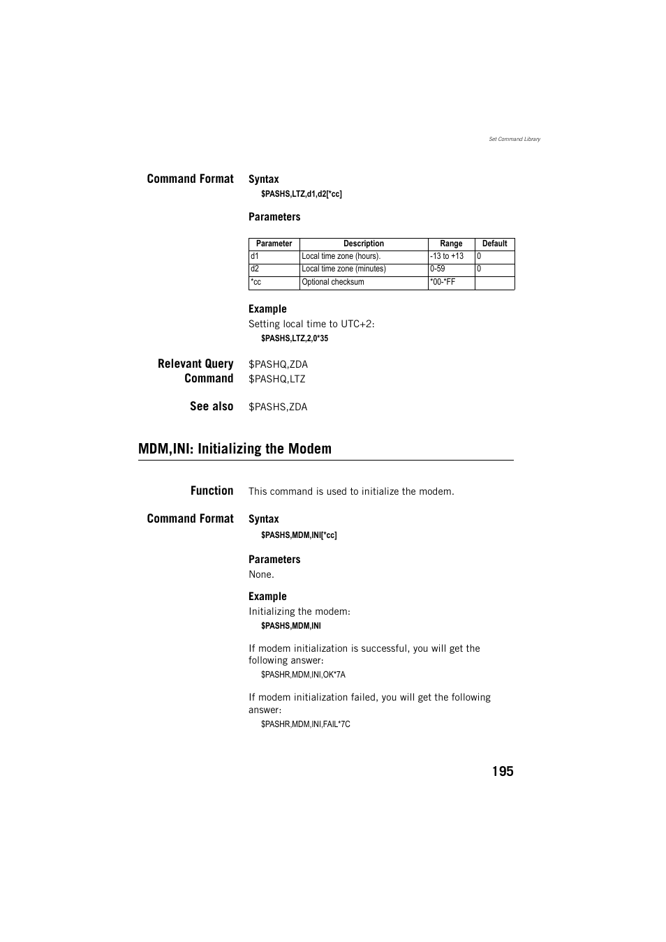 Mdm,ini: initializing the modem | Spectra Precision ProMark 800 Reference Manual User Manual | Page 207 / 428