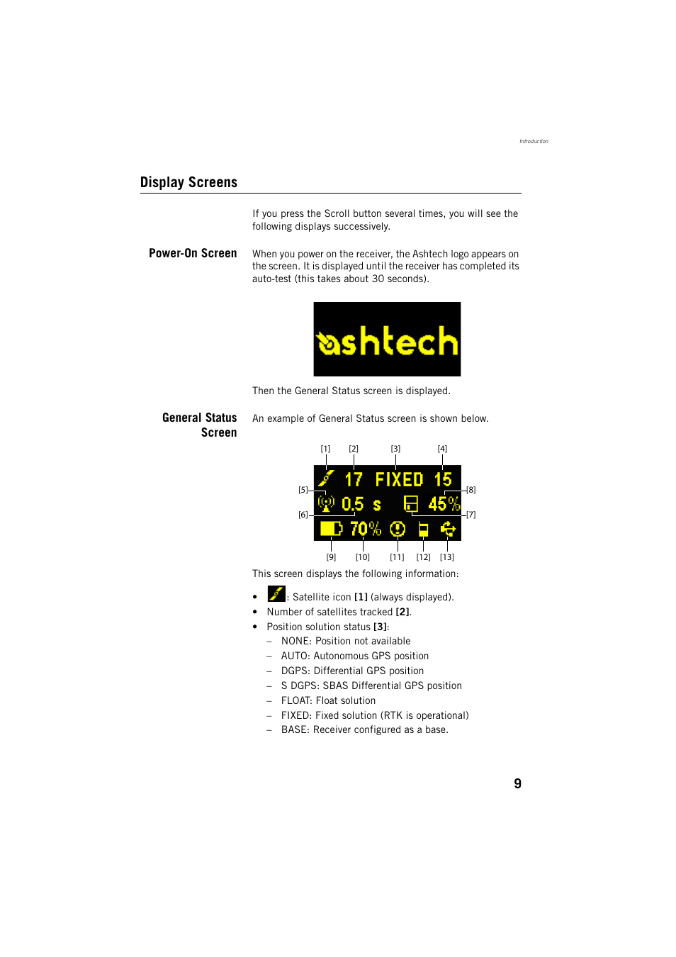 Display screens | Spectra Precision ProMark 800 Reference Manual User Manual | Page 21 / 428