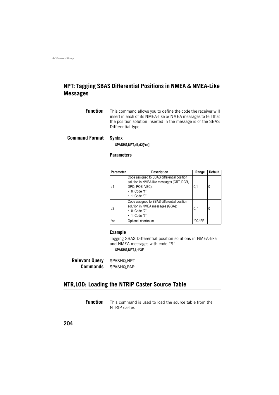 Ntr,lod: loading the ntrip caster source table | Spectra Precision ProMark 800 Reference Manual User Manual | Page 216 / 428