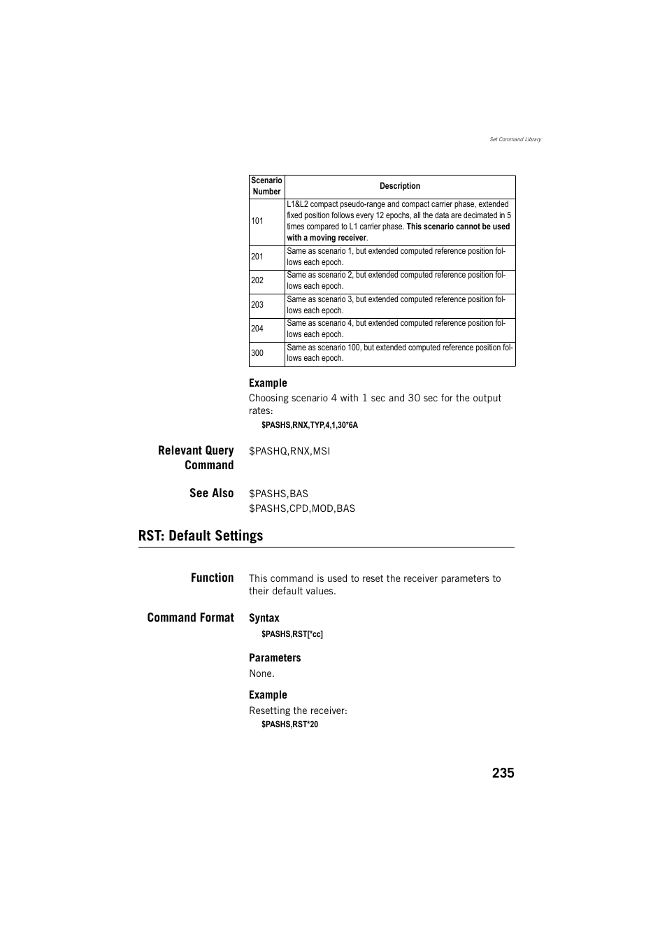 Rst: default settings | Spectra Precision ProMark 800 Reference Manual User Manual | Page 247 / 428