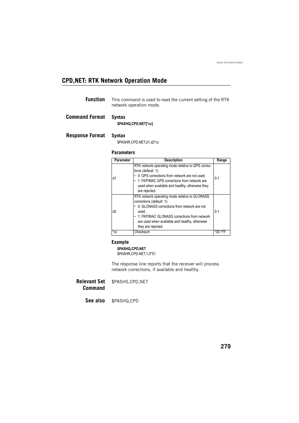 Cpd,net: rtk network operation mode | Spectra Precision ProMark 800 Reference Manual User Manual | Page 291 / 428