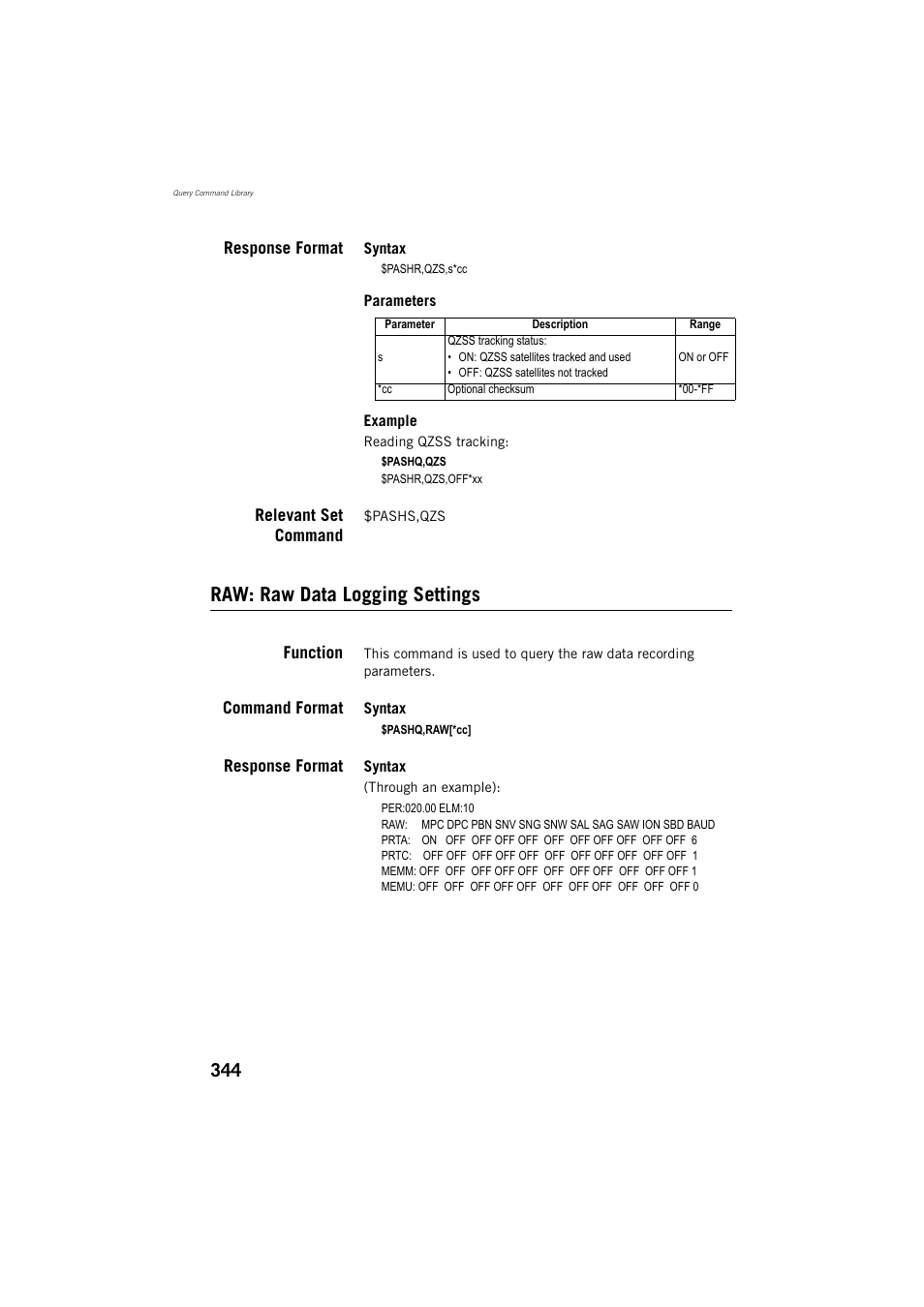 Raw: raw data logging settings | Spectra Precision ProMark 800 Reference Manual User Manual | Page 356 / 428