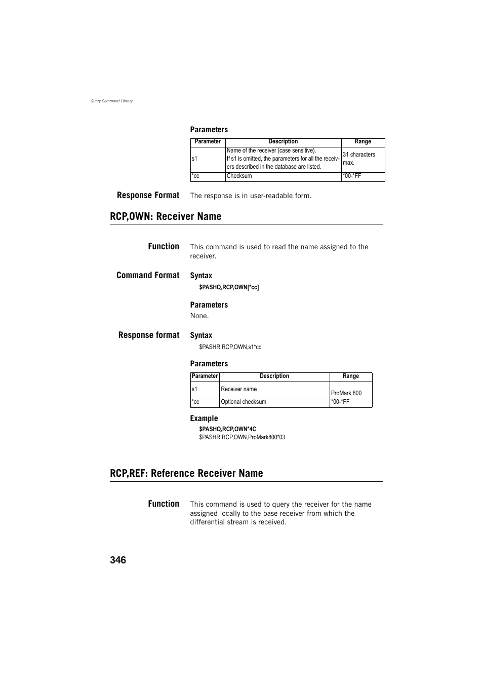 Rcp,own: receiver name, Rcp,ref: reference receiver name | Spectra Precision ProMark 800 Reference Manual User Manual | Page 358 / 428