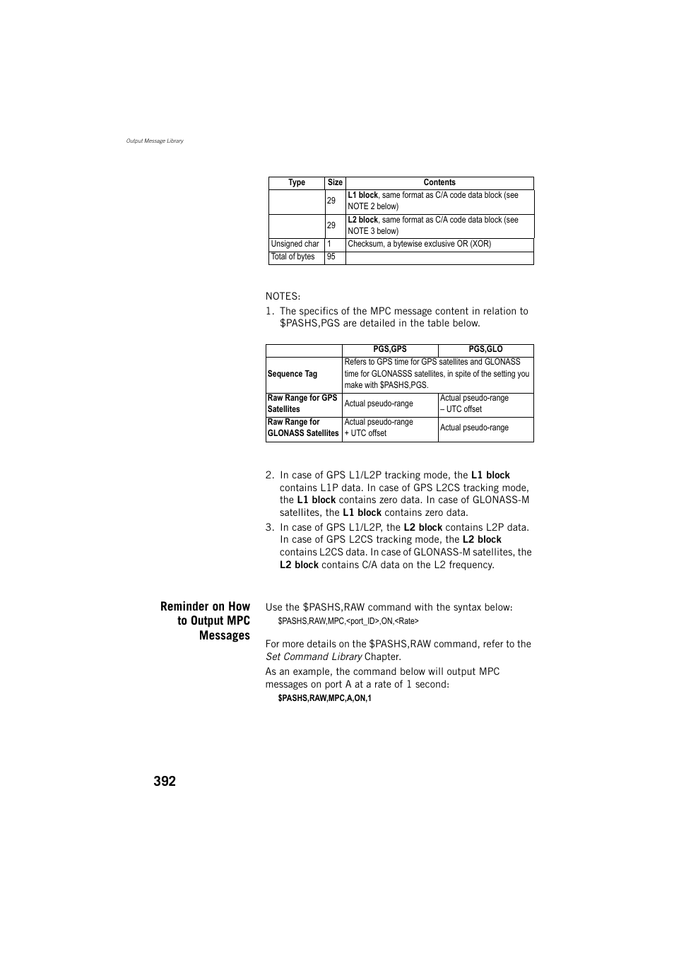 Reminder on how to output mpc messages | Spectra Precision ProMark 800 Reference Manual User Manual | Page 404 / 428