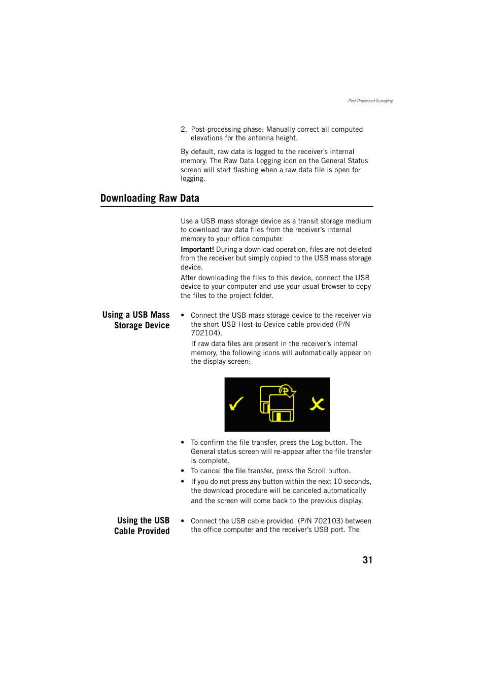 Downloading raw data | Spectra Precision ProMark 800 Reference Manual User Manual | Page 43 / 428