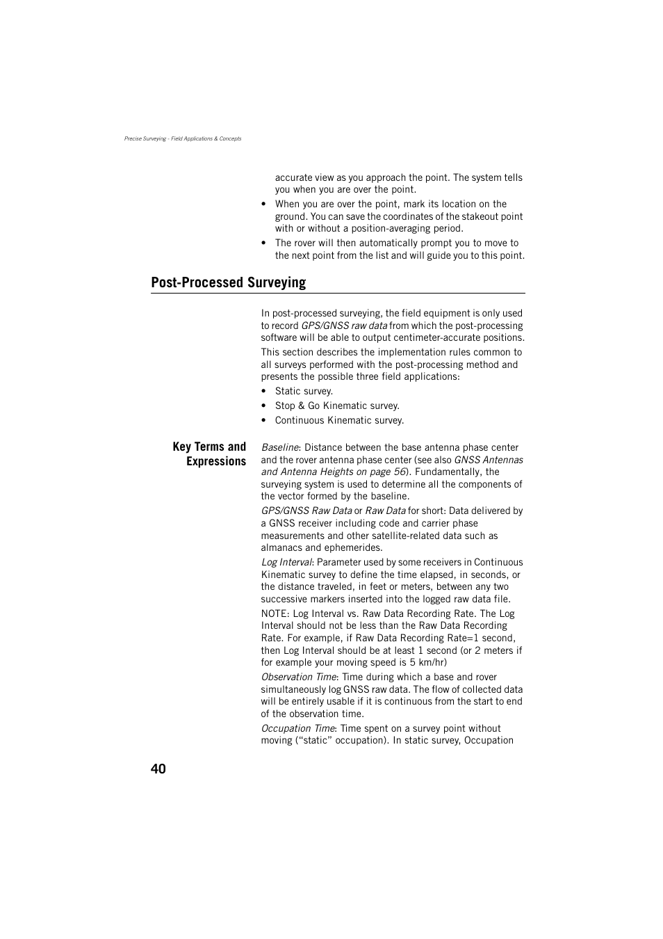 Post-processed surveying | Spectra Precision ProMark 800 Reference Manual User Manual | Page 52 / 428