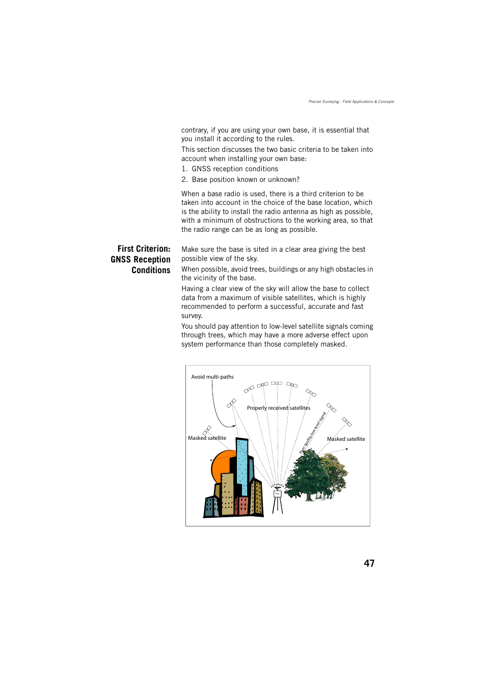 First criterion: gnss reception conditions | Spectra Precision ProMark 800 Reference Manual User Manual | Page 59 / 428