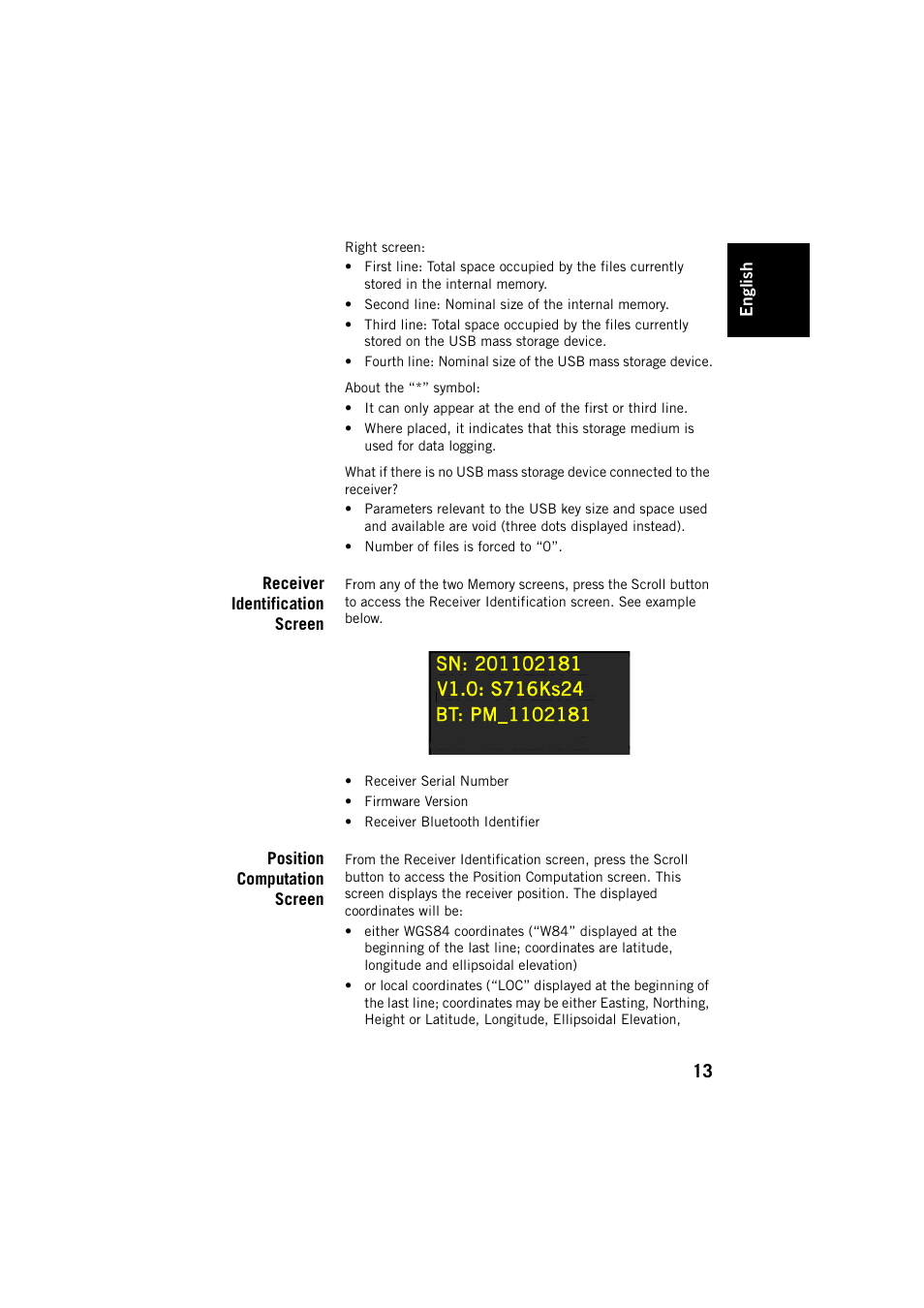 Receiver identification screen, Position computation screen | Spectra Precision ProMark 800 User Manual | Page 17 / 30