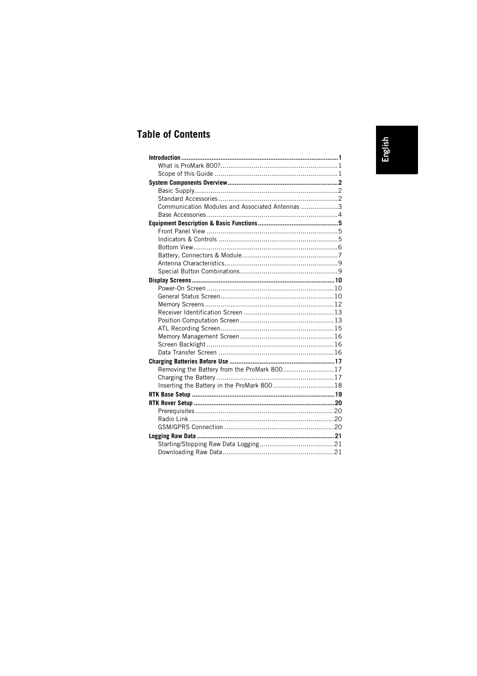 Spectra Precision ProMark 800 User Manual | Page 3 / 30