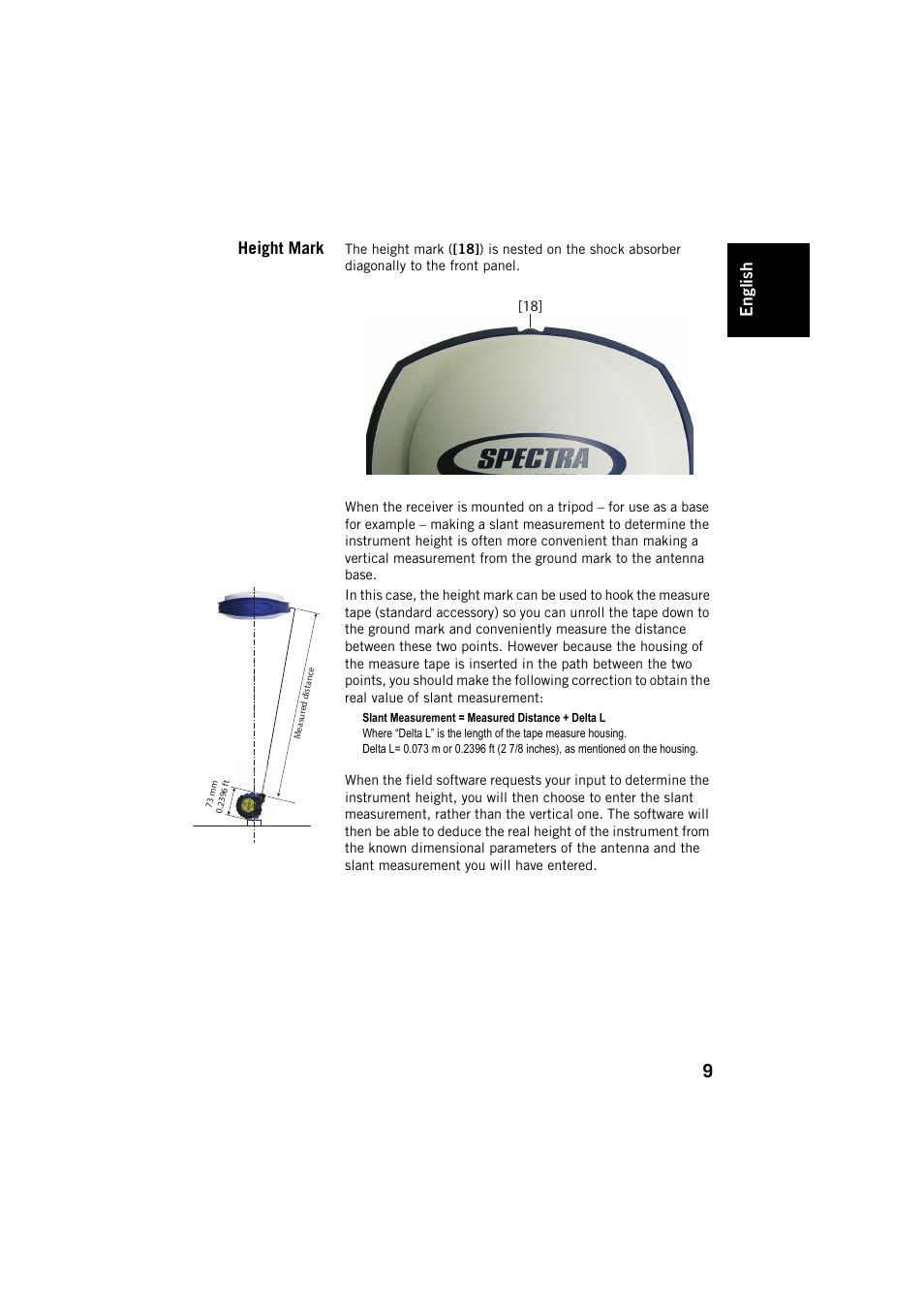 Height mark, Engl ish | Spectra Precision SP80 User Manual | Page 15 / 68