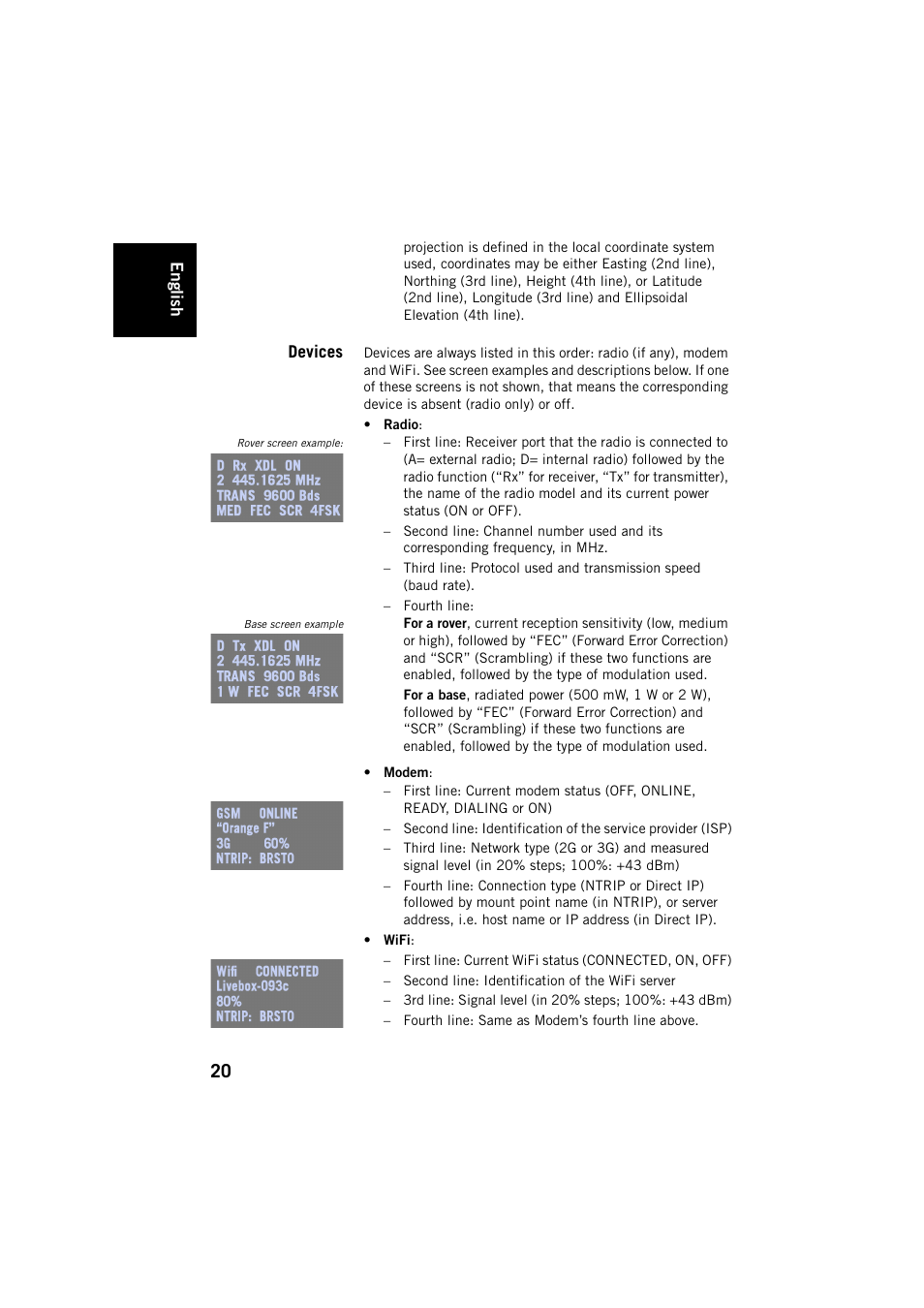 Devices | Spectra Precision SP80 User Manual | Page 26 / 68