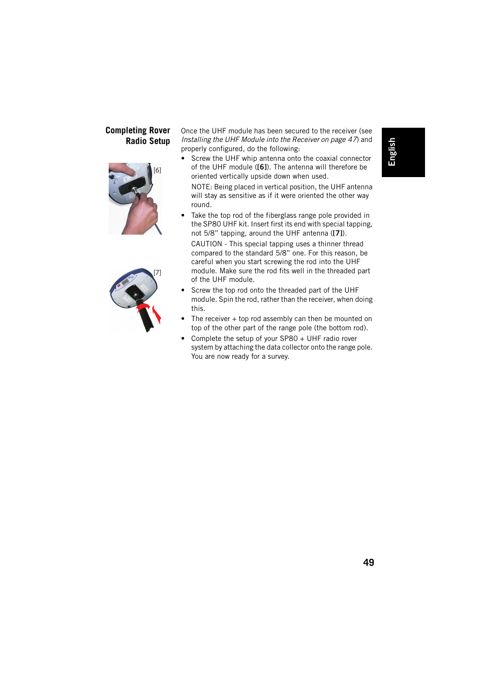 Completing rover radio setup | Spectra Precision SP80 User Manual | Page 55 / 68