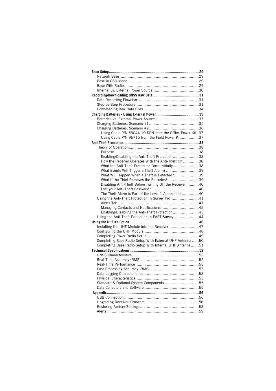 Spectra Precision SP80 User Manual | Page 6 / 68