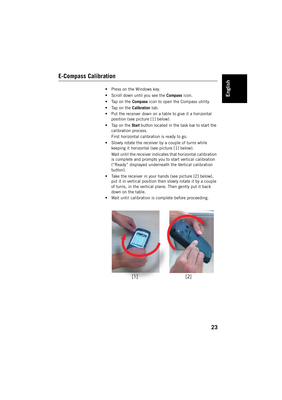 E-compass calibration | Spectra Precision MobileMapper 20 User Manual | Page 29 / 34