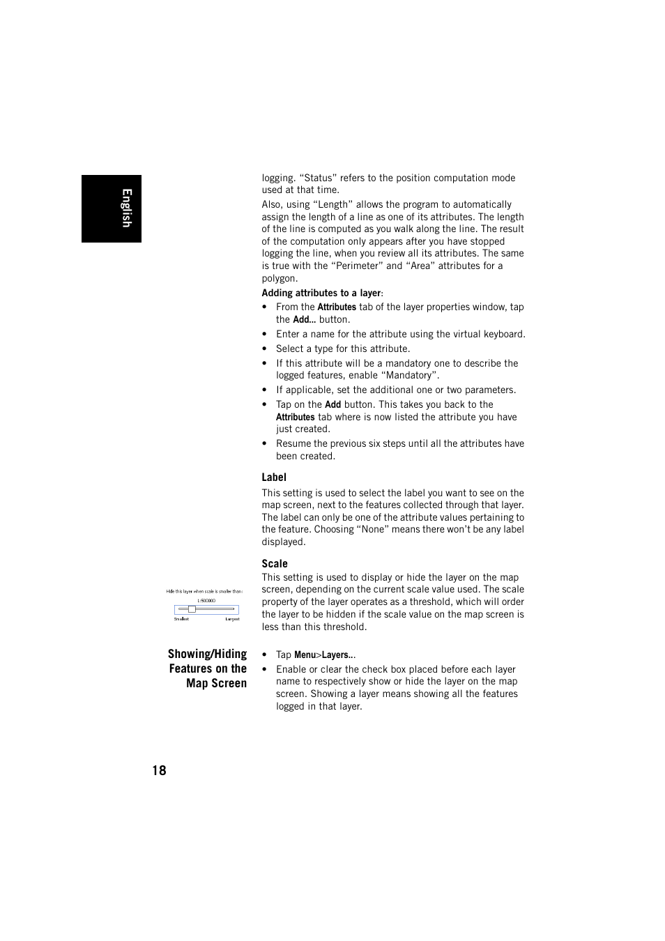 Showing/hiding features on the map screen | Spectra Precision MobileMapper Field & Office Software User Manual | Page 26 / 72