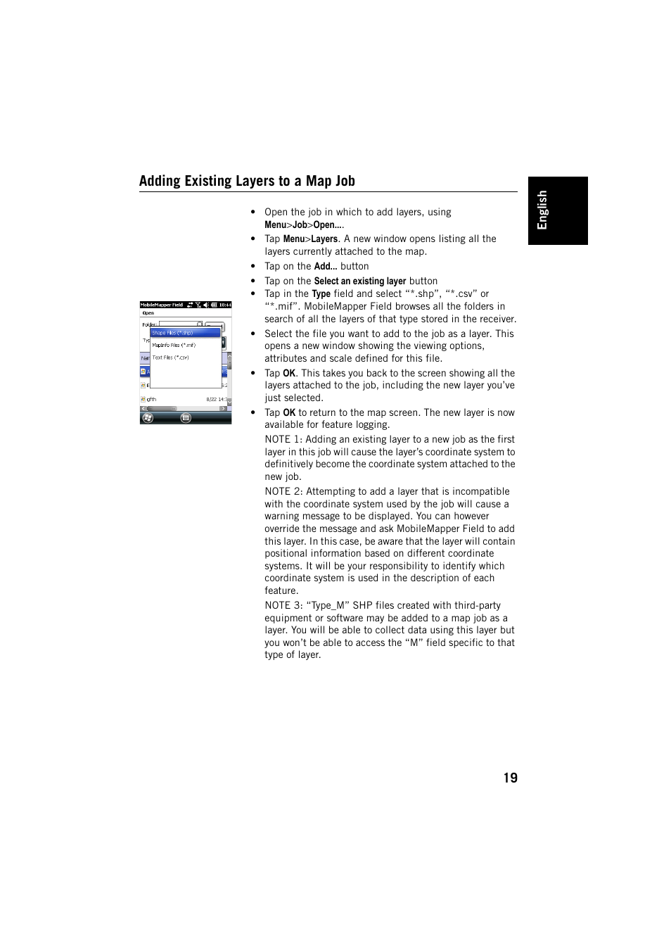 Adding existing layers to a map job | Spectra Precision MobileMapper Field & Office Software User Manual | Page 27 / 72