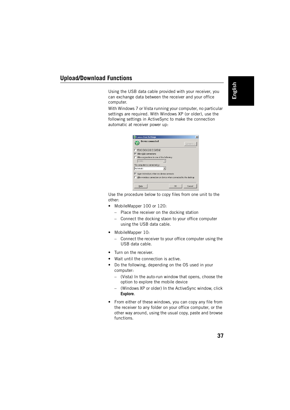 Upload/download functions | Spectra Precision MobileMapper Field & Office Software User Manual | Page 45 / 72