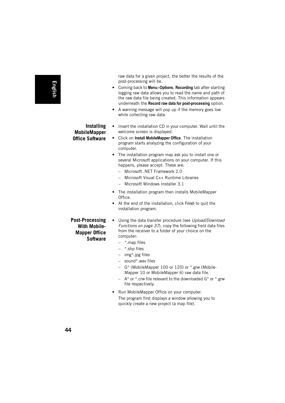 Installing mobilemapper office software | Spectra Precision MobileMapper Field & Office Software User Manual | Page 52 / 72