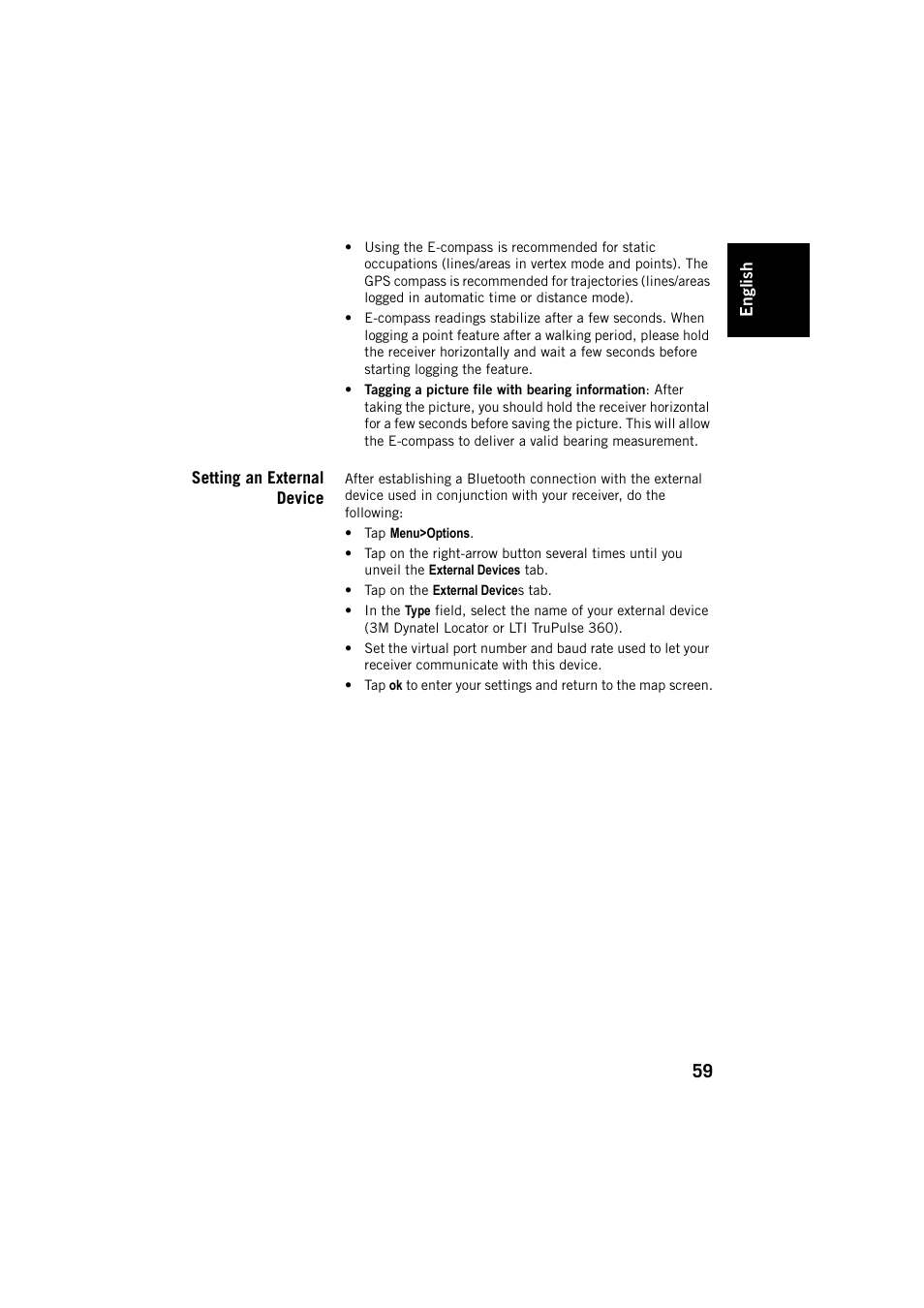 Setting an external device | Spectra Precision MobileMapper Field & Office Software User Manual | Page 67 / 72