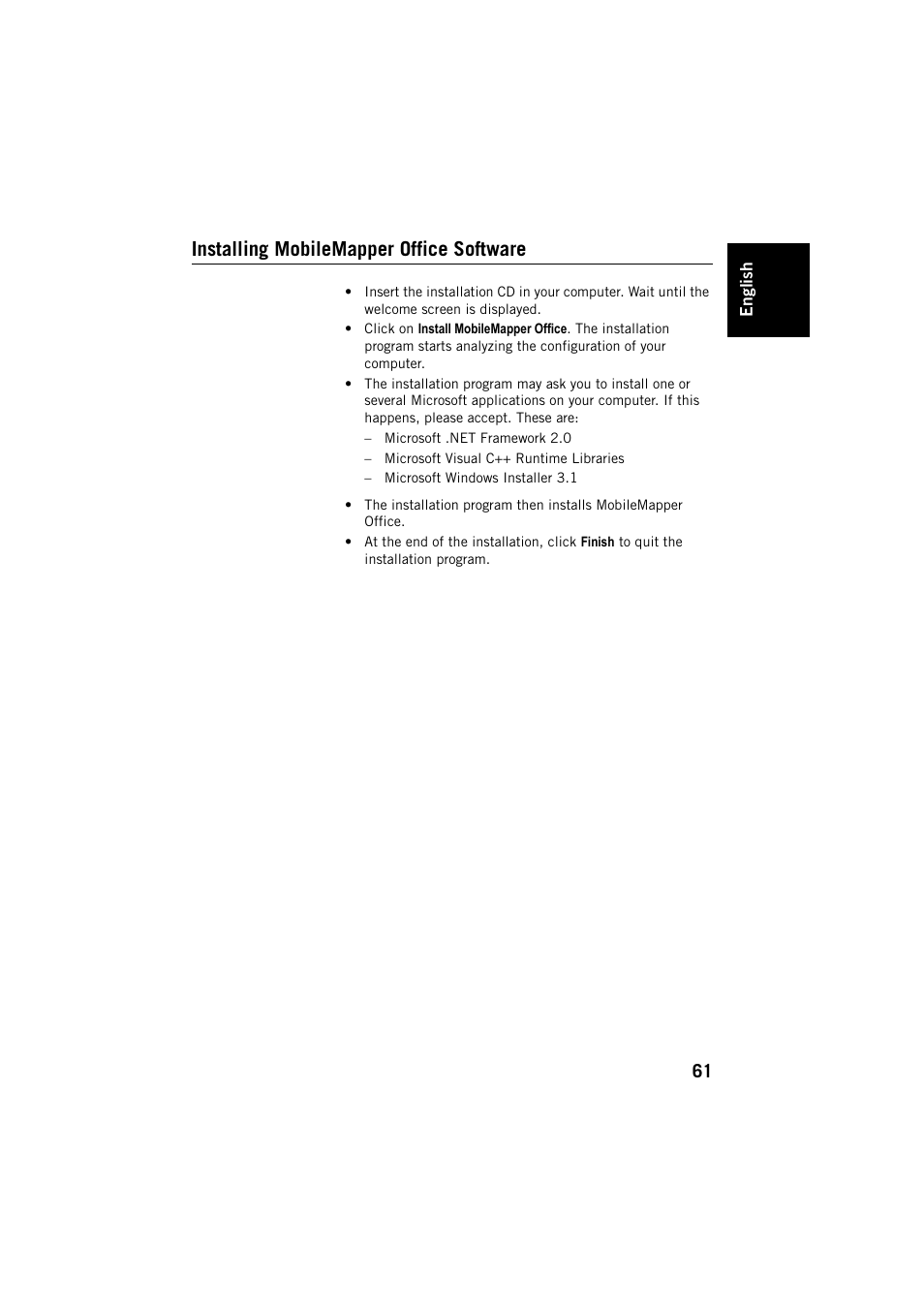 Installing mobilemapper office software | Spectra Precision MobileMapper Field & Office Software User Manual | Page 69 / 72