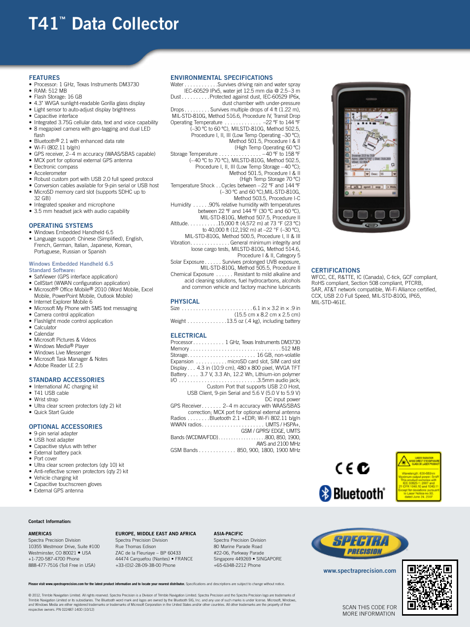 Spectra Precision T41 User Manual | 1 page
