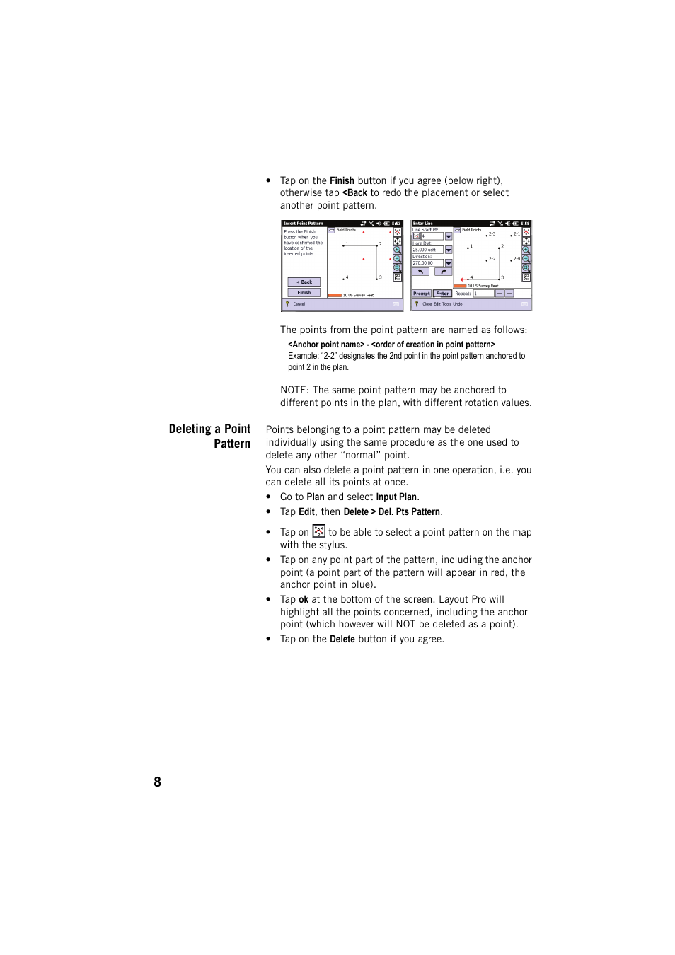 Deleting a point pattern | Spectra Precision Layout Pro Field Software Quick Start Guide User Manual | Page 18 / 44