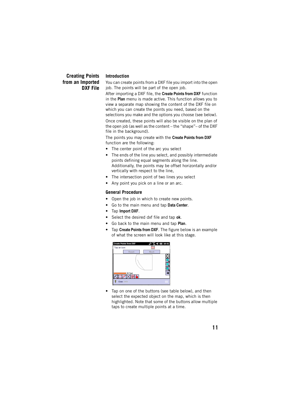 Creating points from an imported dxf file, Introduction, General procedure | Spectra Precision Layout Pro Field Software Quick Start Guide User Manual | Page 21 / 44