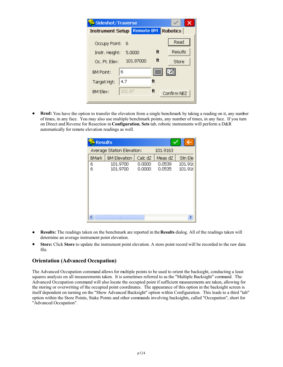 Orientation (advanced occupation) | Spectra Precision FAST Survey Reference Manual User Manual | Page 126 / 398