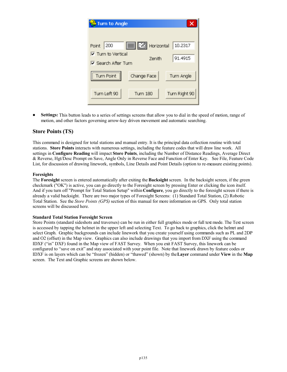 Store points (ts) | Spectra Precision FAST Survey Reference Manual User Manual | Page 137 / 398