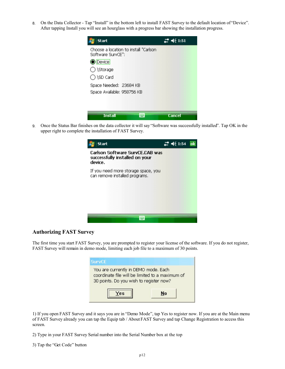 Authorizing fast survey | Spectra Precision FAST Survey Reference Manual User Manual | Page 14 / 398