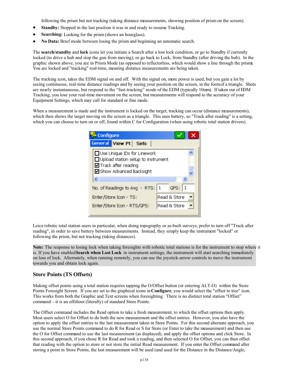 Store points (ts offsets) | Spectra Precision FAST Survey Reference Manual User Manual | Page 140 / 398