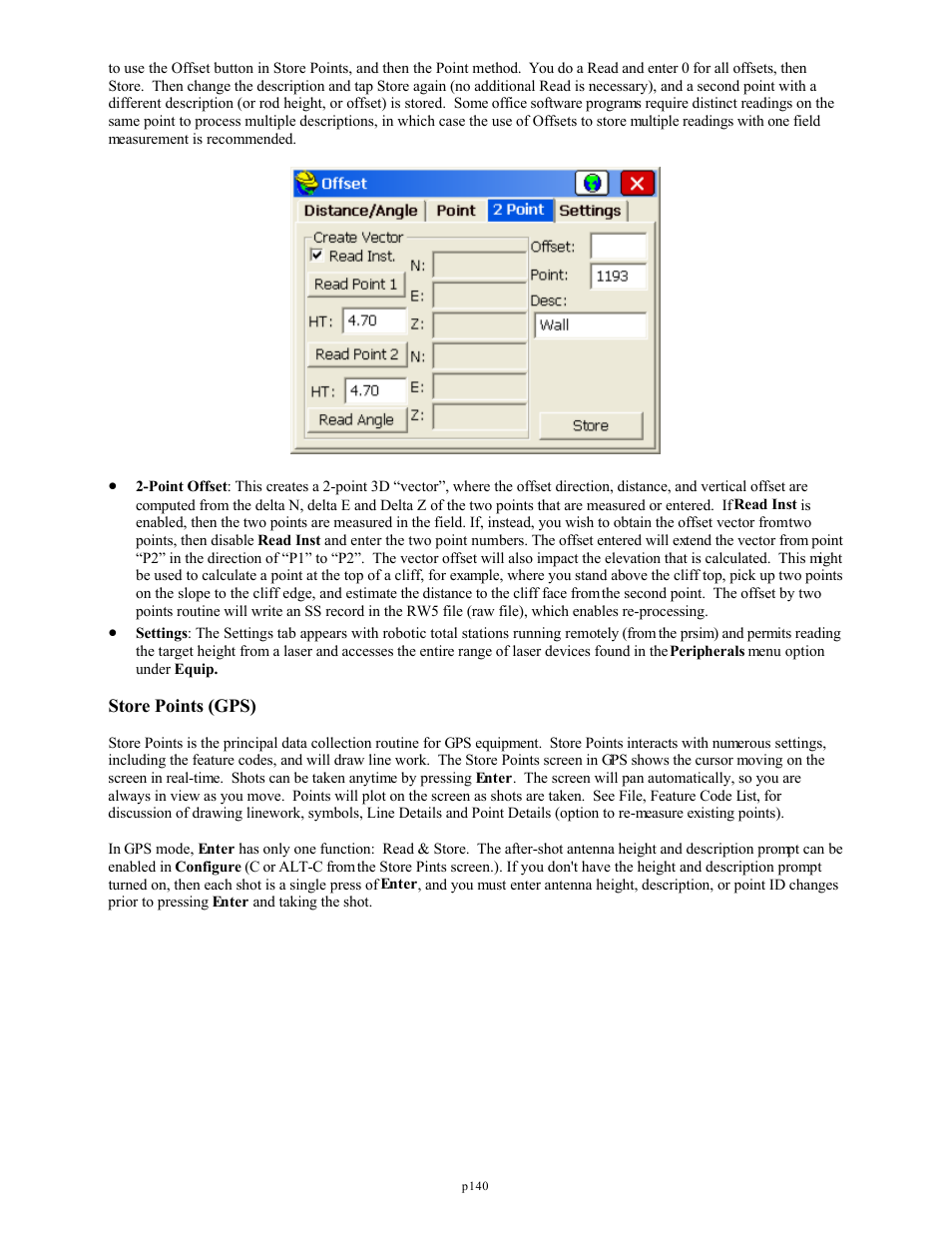 Store points (gps) | Spectra Precision FAST Survey Reference Manual User Manual | Page 142 / 398