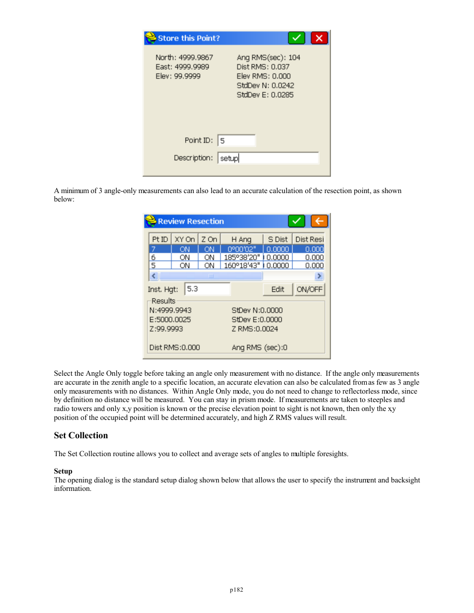 Set collection | Spectra Precision FAST Survey Reference Manual User Manual | Page 184 / 398