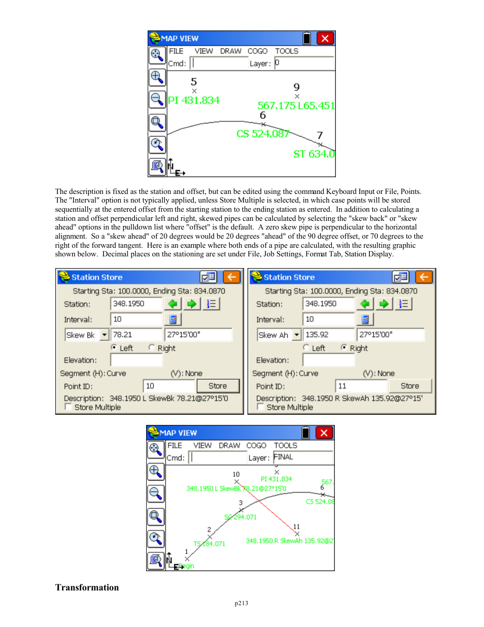 Transformation | Spectra Precision FAST Survey Reference Manual User Manual | Page 215 / 398