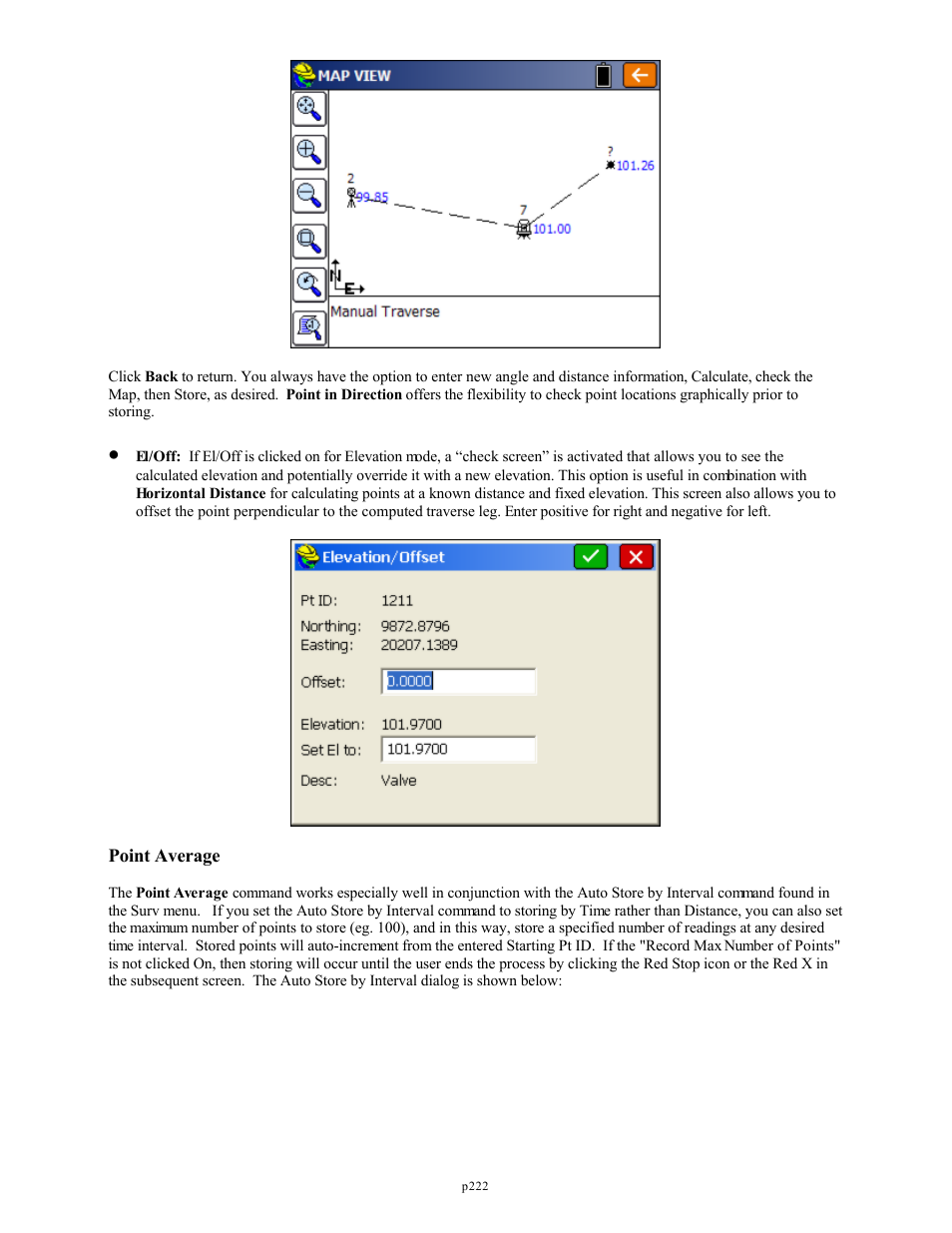 Point average | Spectra Precision FAST Survey Reference Manual User Manual | Page 224 / 398