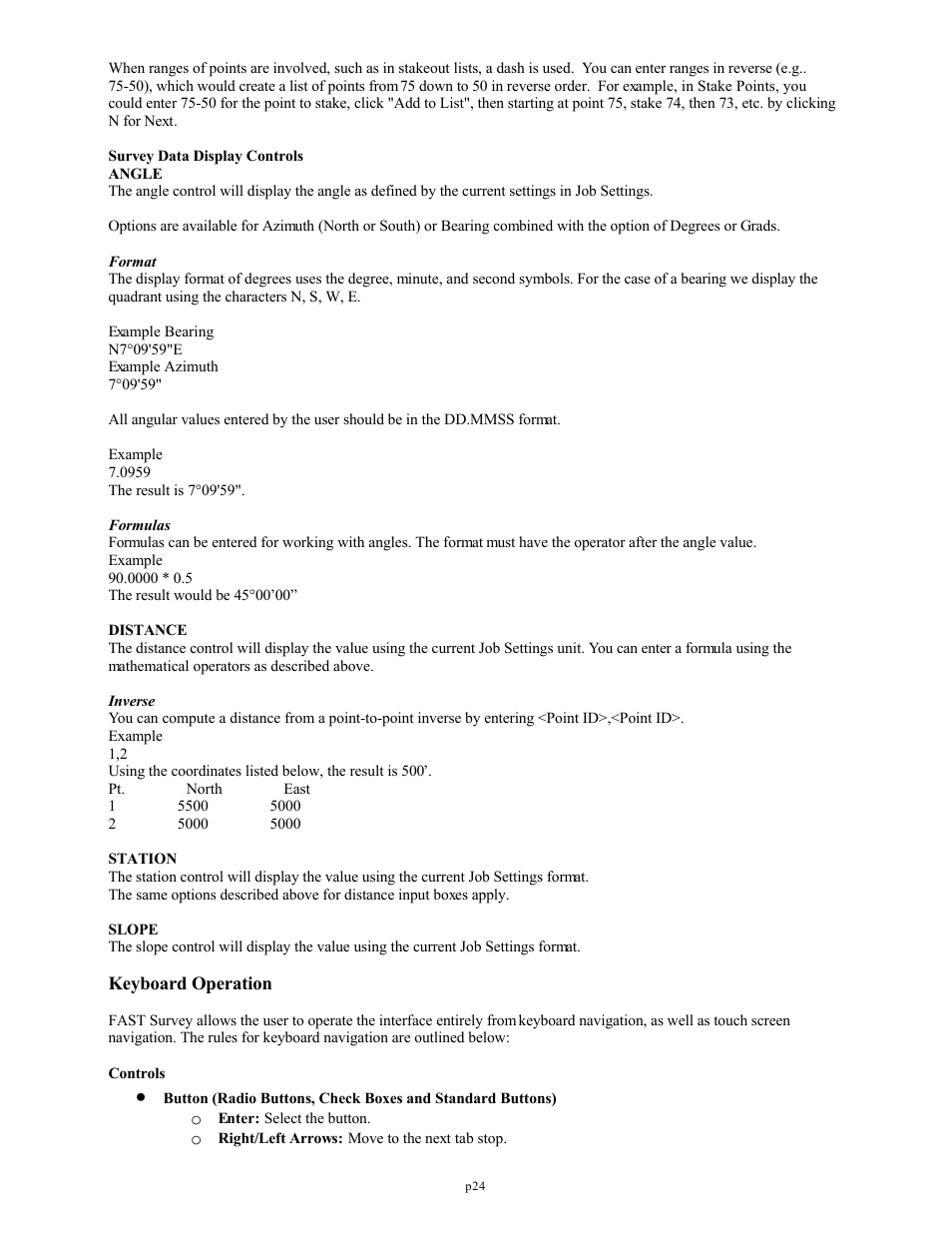 Keyboard operation | Spectra Precision FAST Survey Reference Manual User Manual | Page 26 / 398