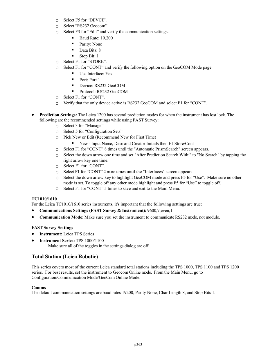Total station (leica robotic) | Spectra Precision FAST Survey Reference Manual User Manual | Page 365 / 398