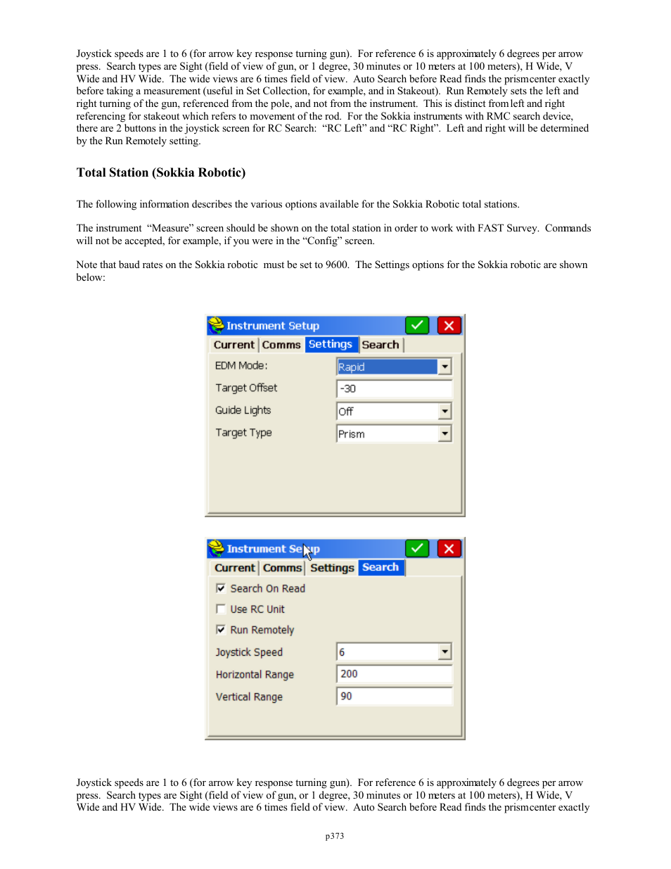 Total station (sokkia robotic) | Spectra Precision FAST Survey Reference Manual User Manual | Page 375 / 398