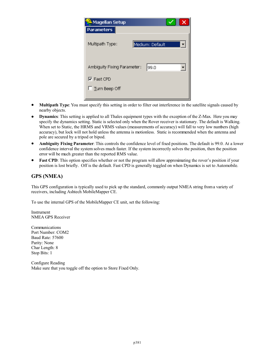 Gps (nmea) | Spectra Precision FAST Survey Reference Manual User Manual | Page 383 / 398