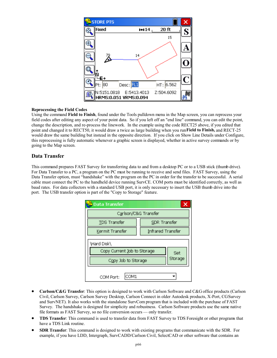 Data transfer | Spectra Precision FAST Survey Reference Manual User Manual | Page 68 / 398