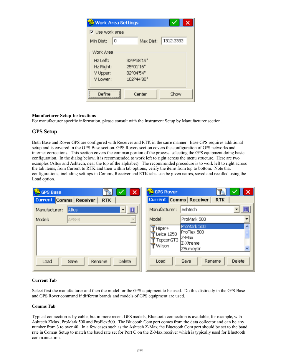 Gps setup | Spectra Precision FAST Survey Reference Manual User Manual | Page 82 / 398