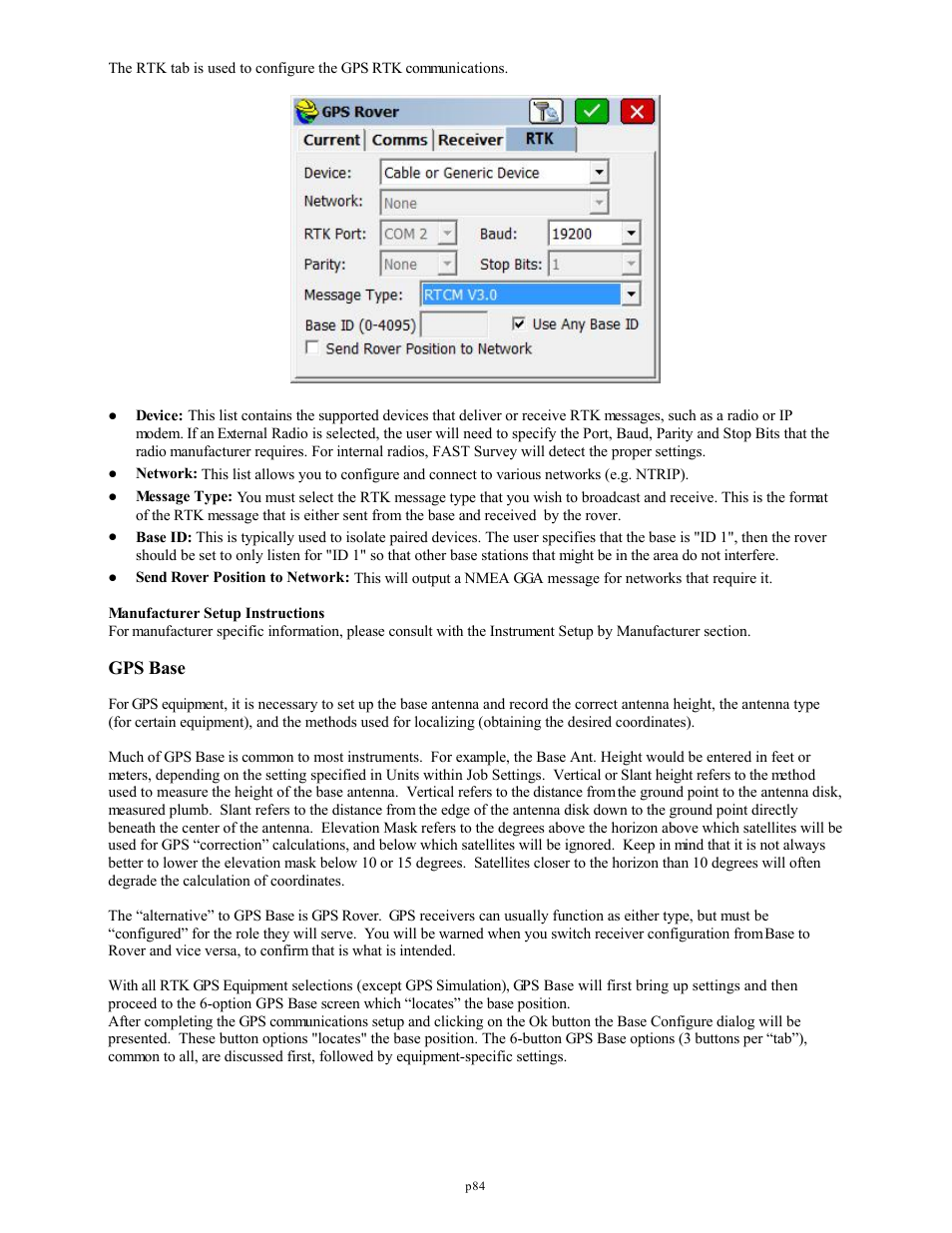 Gps base | Spectra Precision FAST Survey Reference Manual User Manual | Page 86 / 398