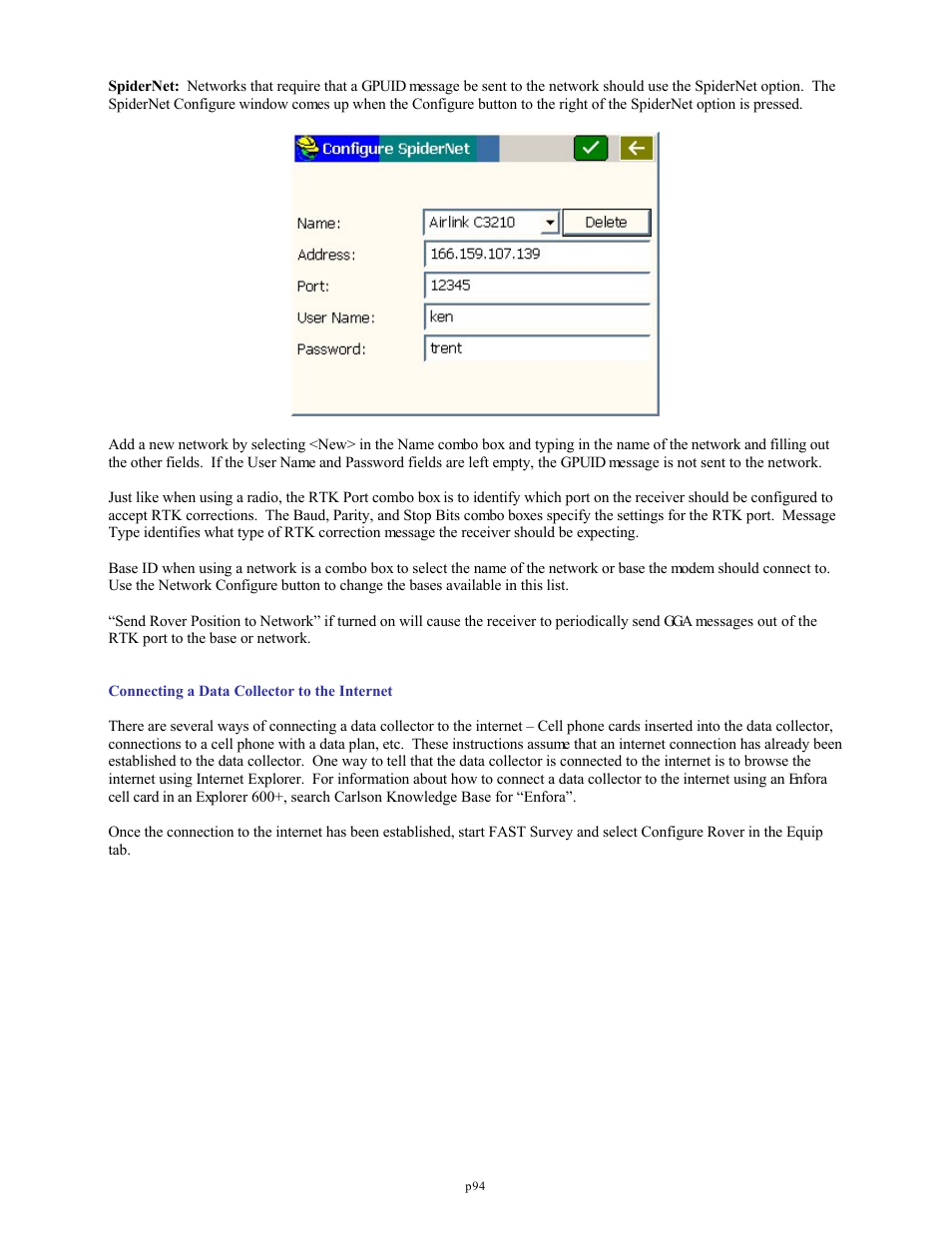 Spectra Precision FAST Survey Reference Manual User Manual | Page 96 / 398