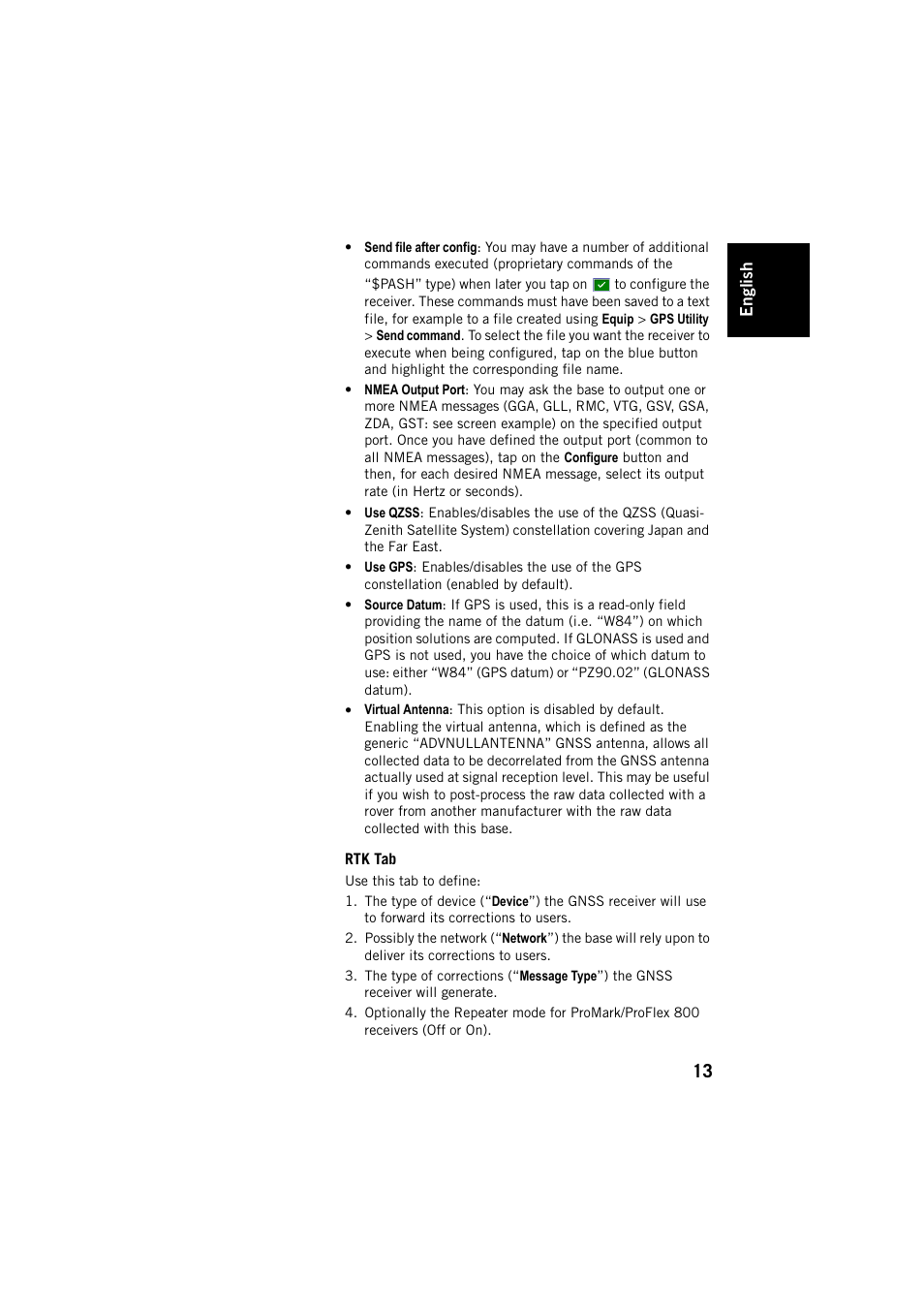 Rtk tab | Spectra Precision FAST Survey User Manual | Page 21 / 68