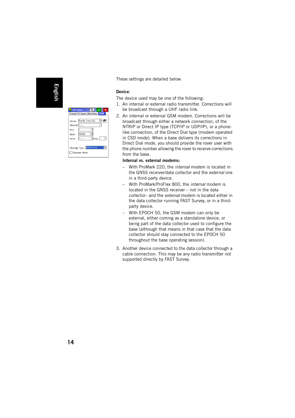 Spectra Precision FAST Survey User Manual | Page 22 / 68