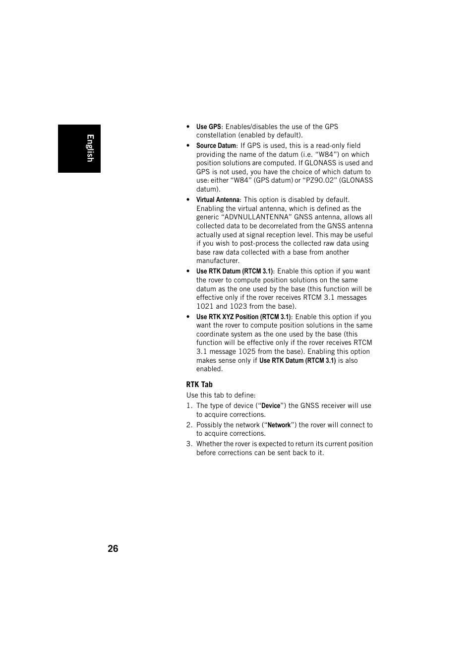 Rtk tab | Spectra Precision FAST Survey User Manual | Page 34 / 68