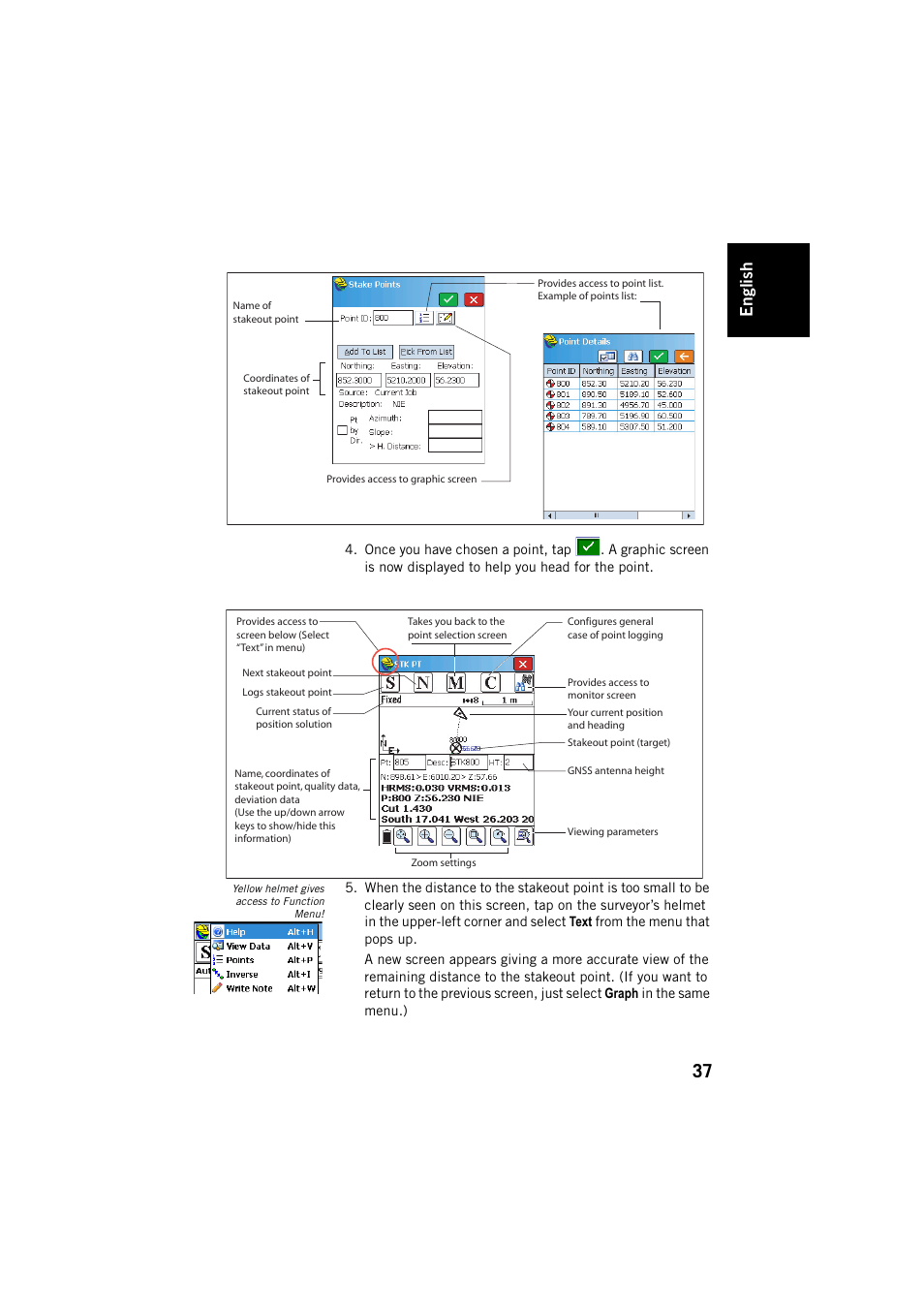 Engl ish | Spectra Precision FAST Survey User Manual | Page 45 / 68